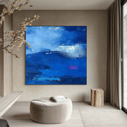 Wall Art Calming Textured Deep Blue - Neutralighting
