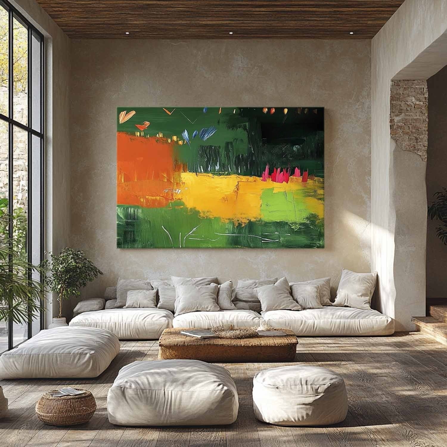 Wall Art Energetic Textured Bold Green - Neutralighting