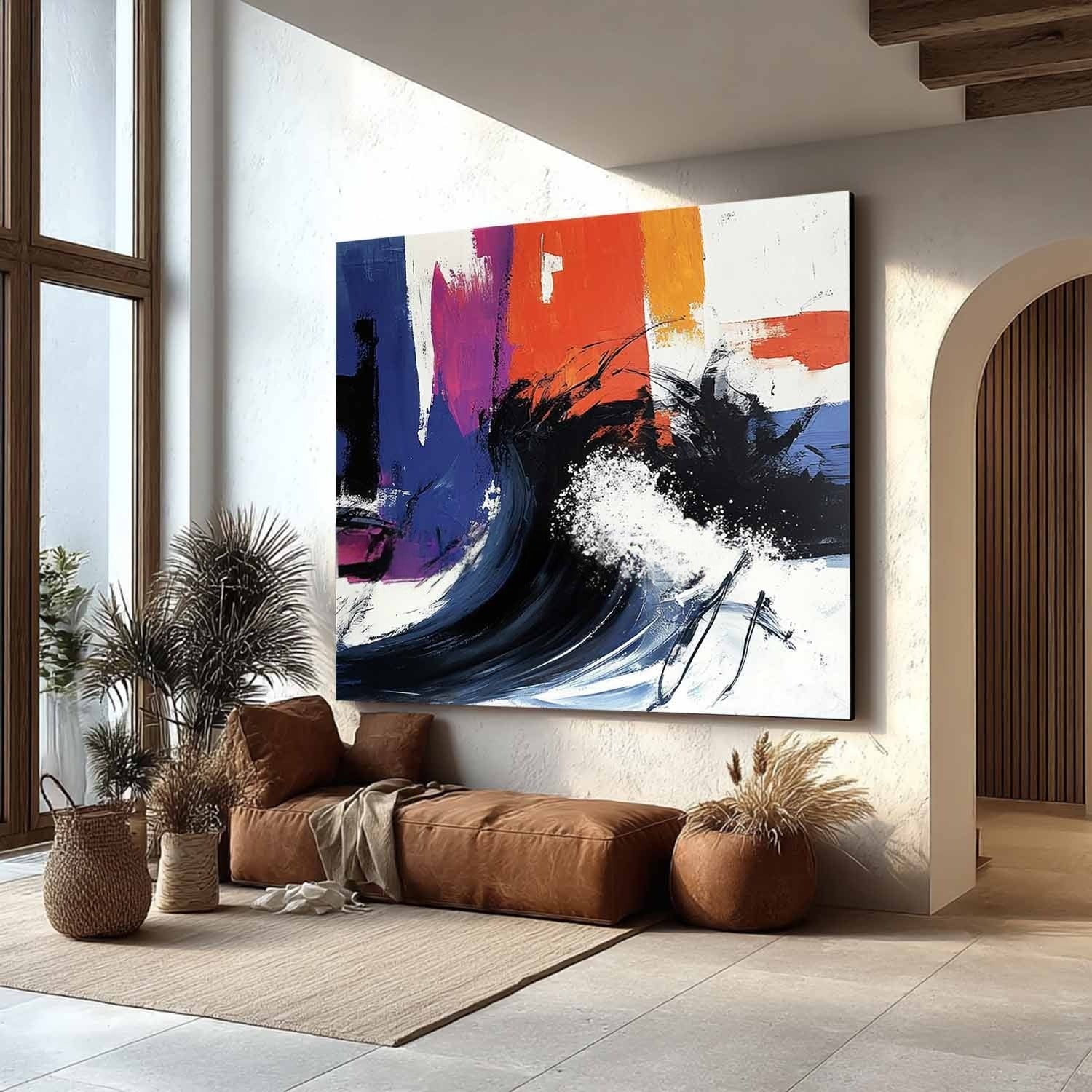Wall Art Dynamic Textured Wave - Neutralighting