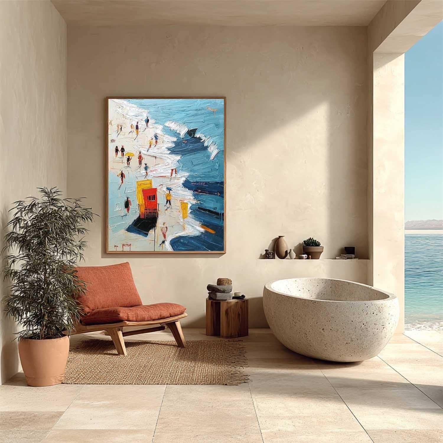 Wall Art Sunny Textured Beach Umbrella - Neutralighting