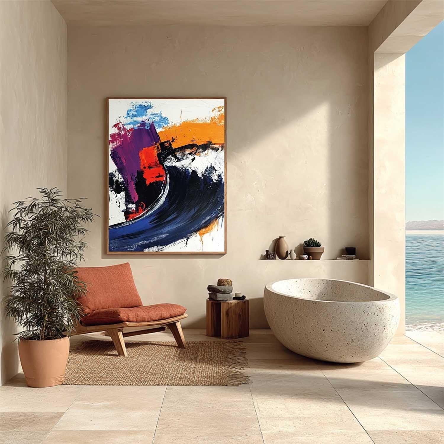 Wall Art Bold Textured Abstract - Neutralighting