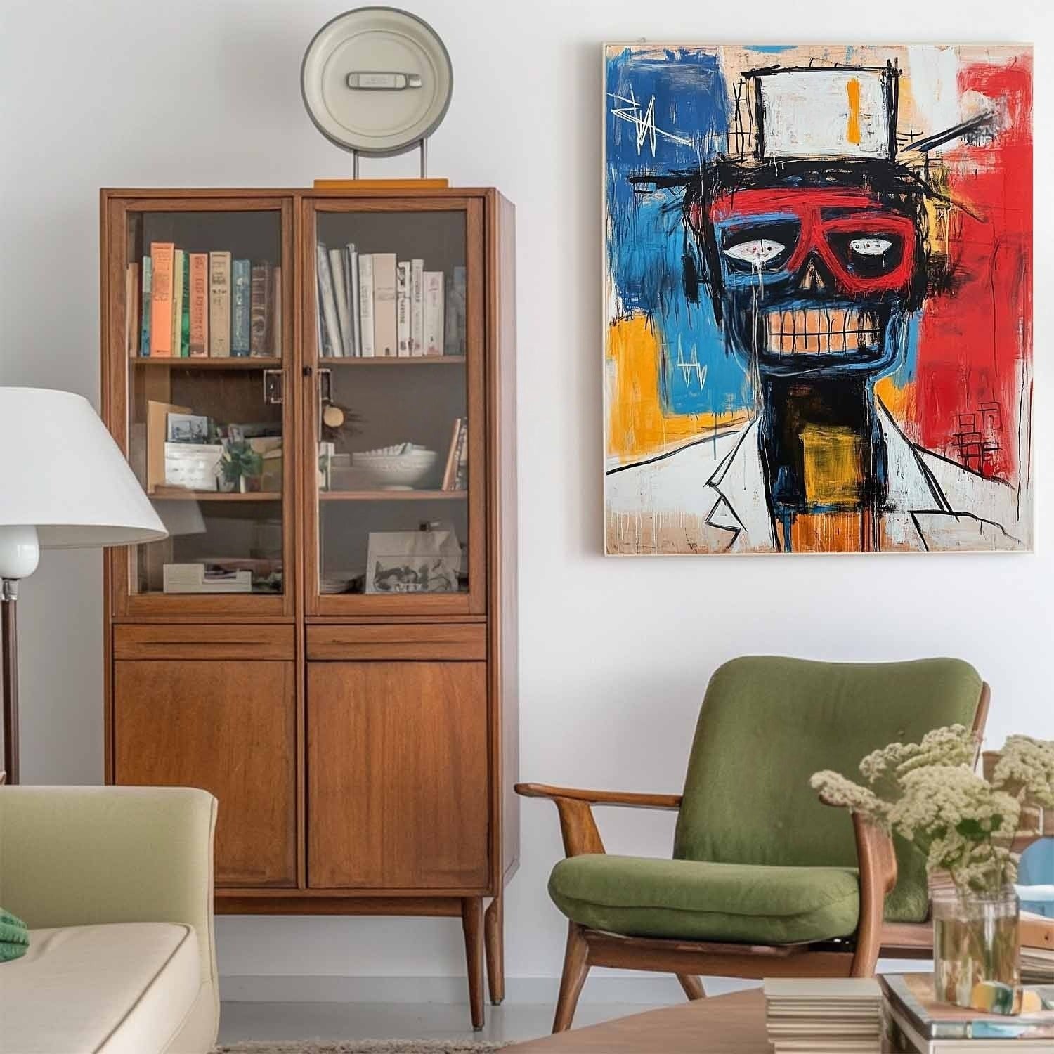 Wall Art Neo Expressionist Skull Figure - Neutralighting