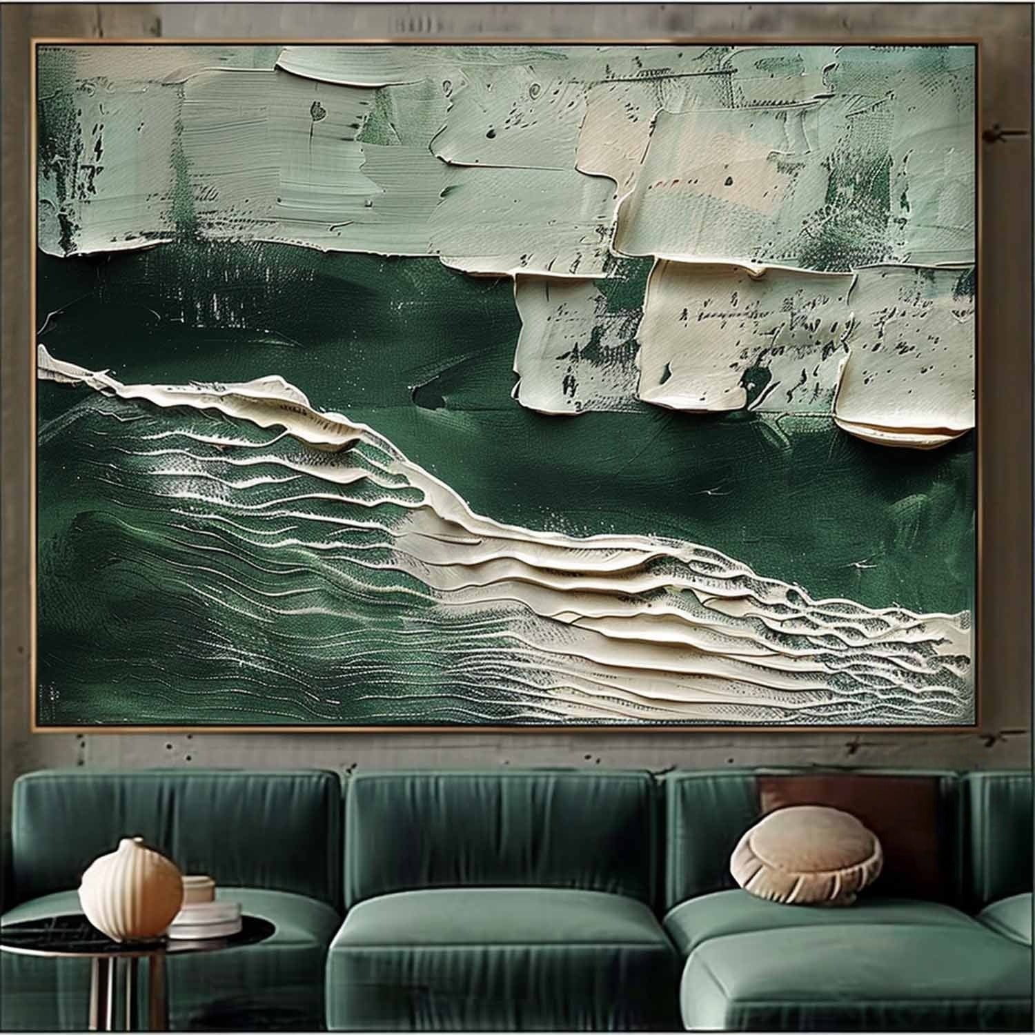 Wall Art Horizontal 3D Green Ocean - Neutralighting