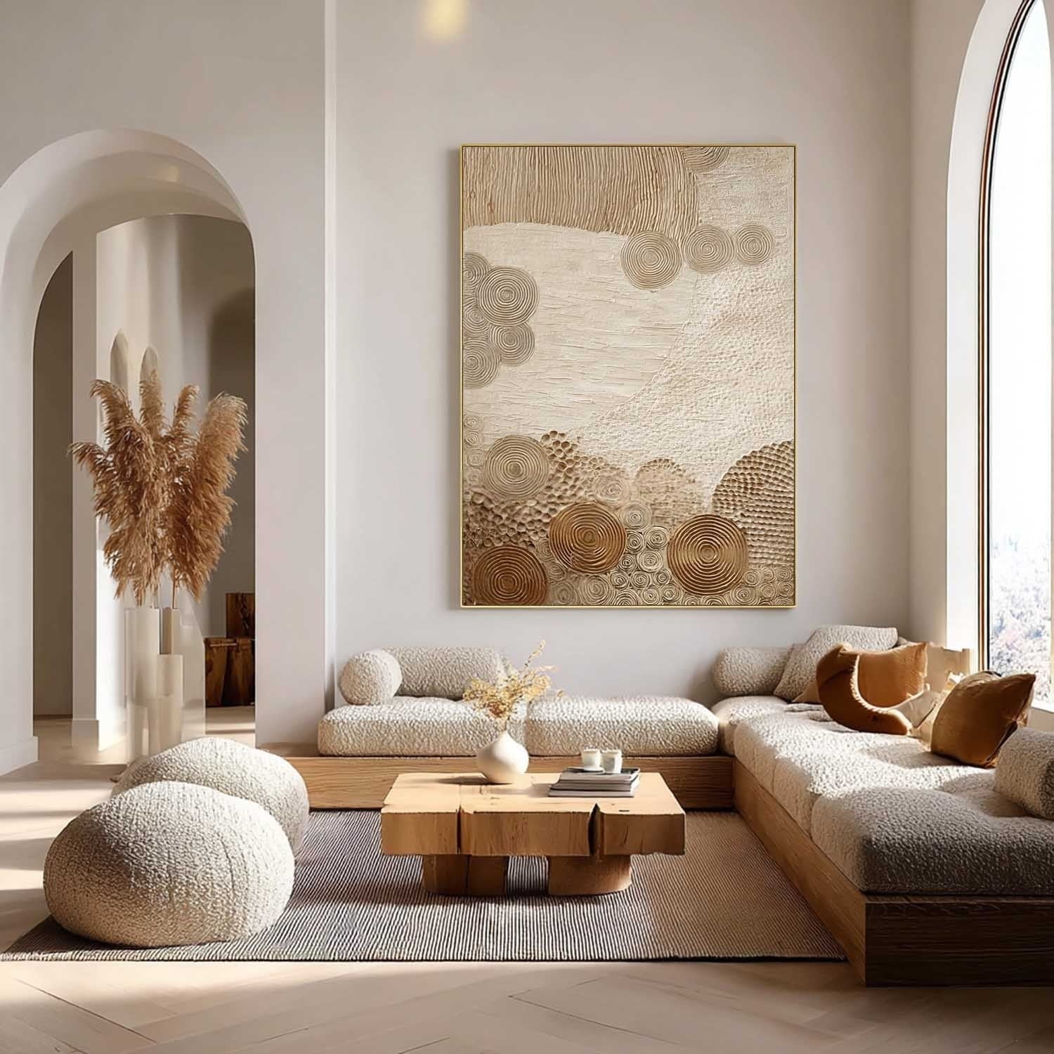 Wall Art Organic Flow Texture Bohemian Painting - Neutralighting