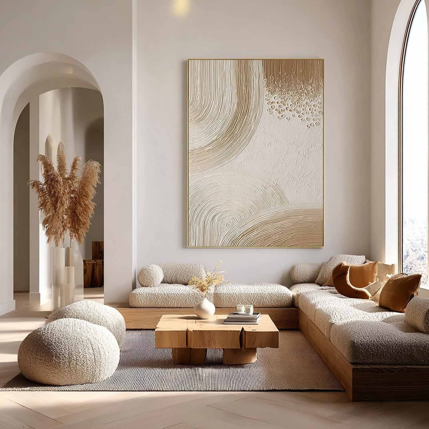 Wall Art Beige Wave Abstract Minimalist - Neutralighting