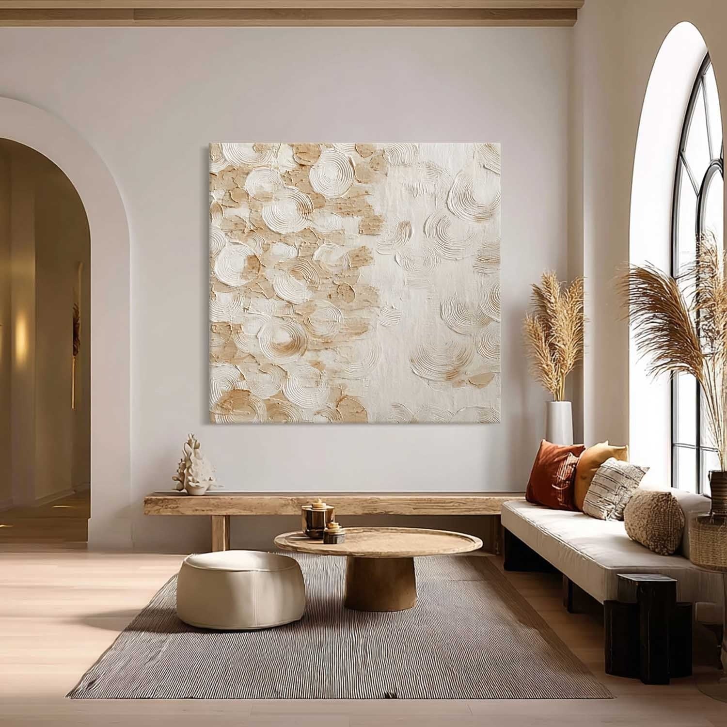 Wall Art Neutral Textured Oil Painting - Neutralighting