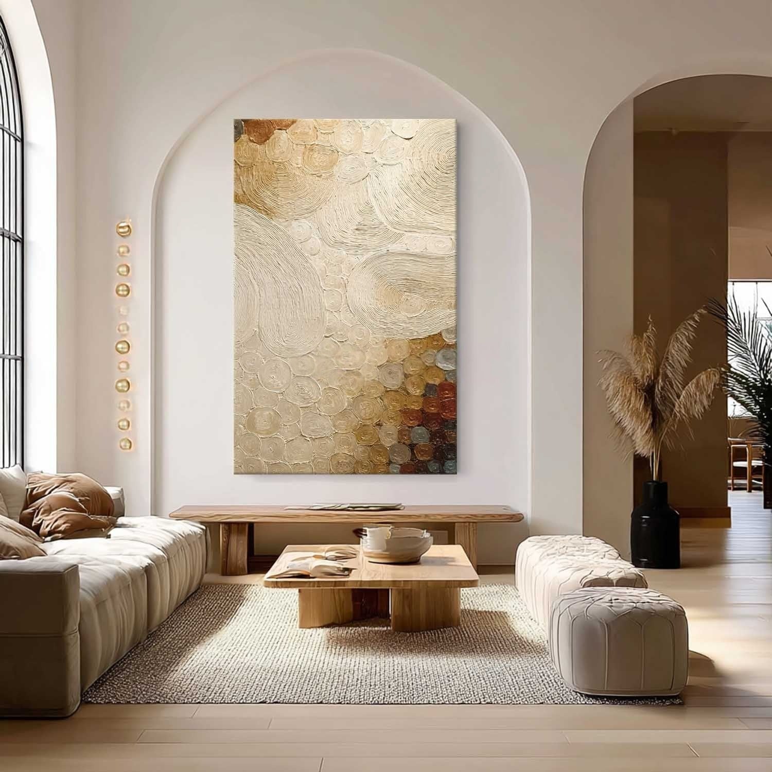 Wall Art Textured Block Impasto Bohemian - Neutralighting