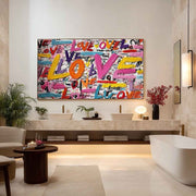 Graffiti Style Love Pop Art Impasto Painting - Neutralighting