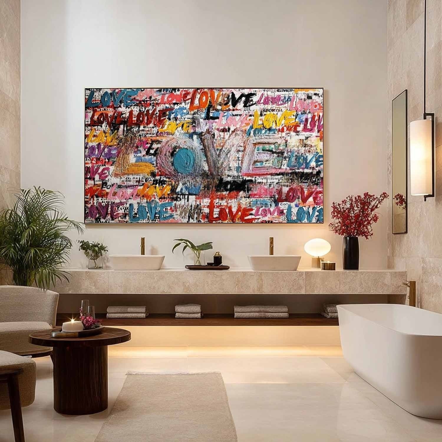 Graffiti Style Love Pop Art Impasto Painting - Neutralighting