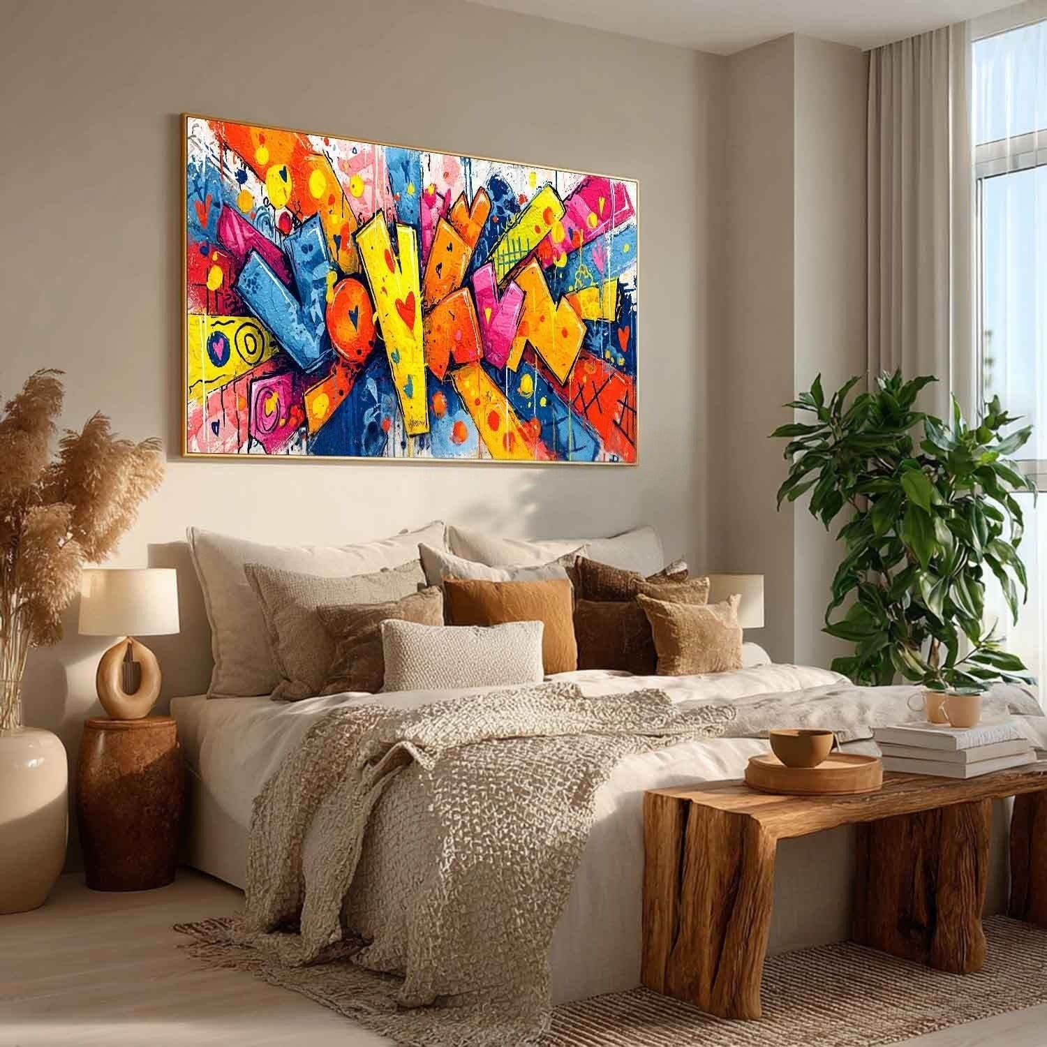 Wide Format Graffiti Pop Art Impasto Painting - Neutralighting