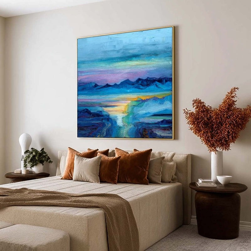 Wall Art Impressionist Mountain Sunset Landscape - Neutralighting