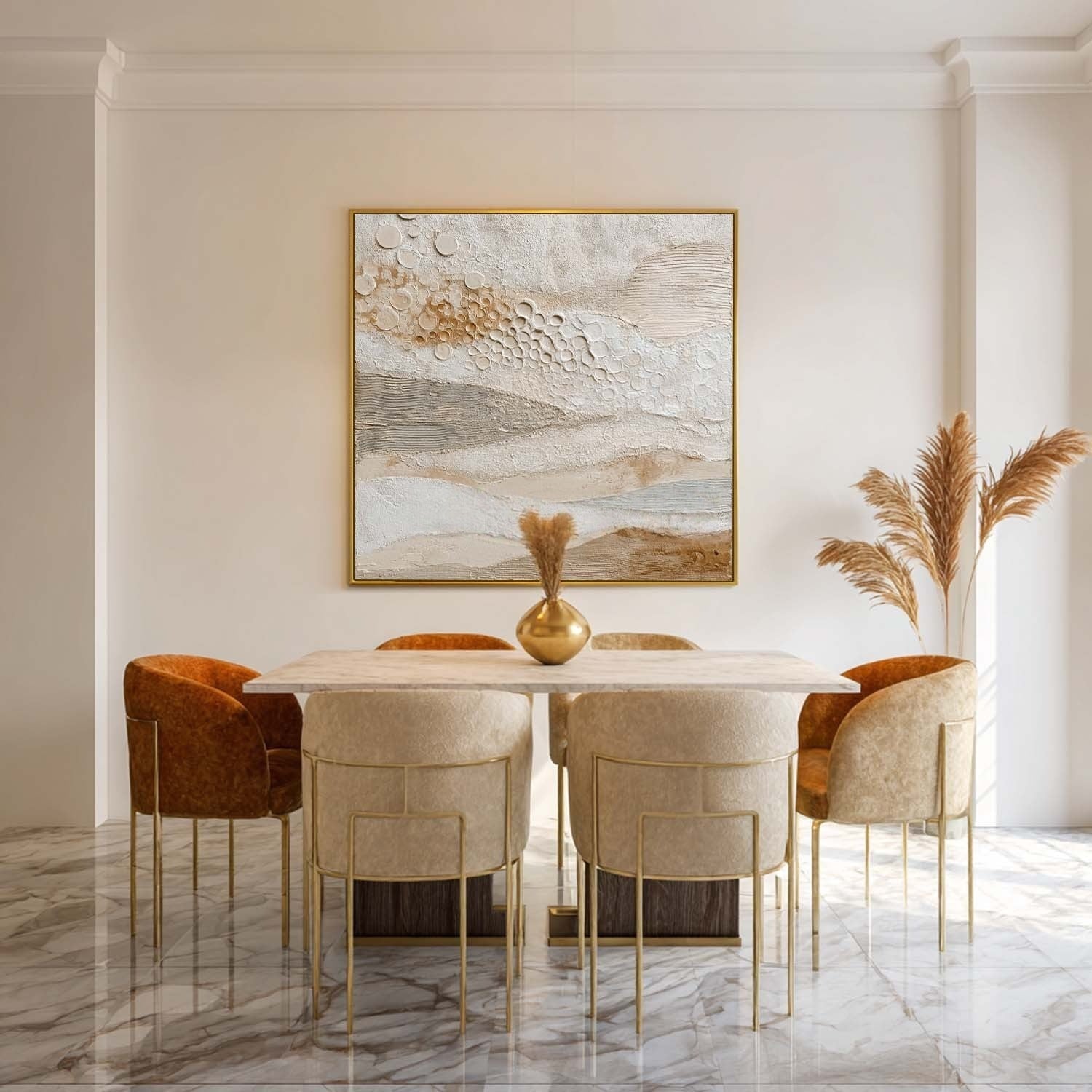 Wall Art Neutral Circle Abstract Minimalist Painting - Neutralighting