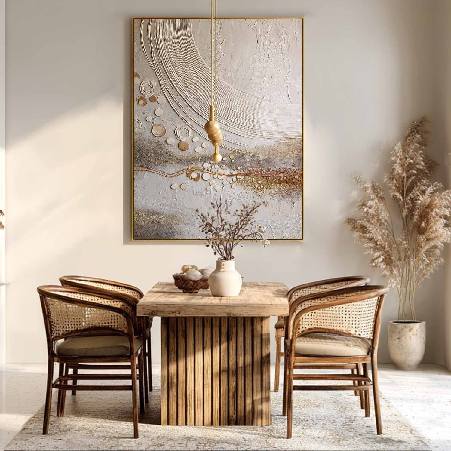 Wall Art Neutral Circle Abstract Minimalist - Neutralighting