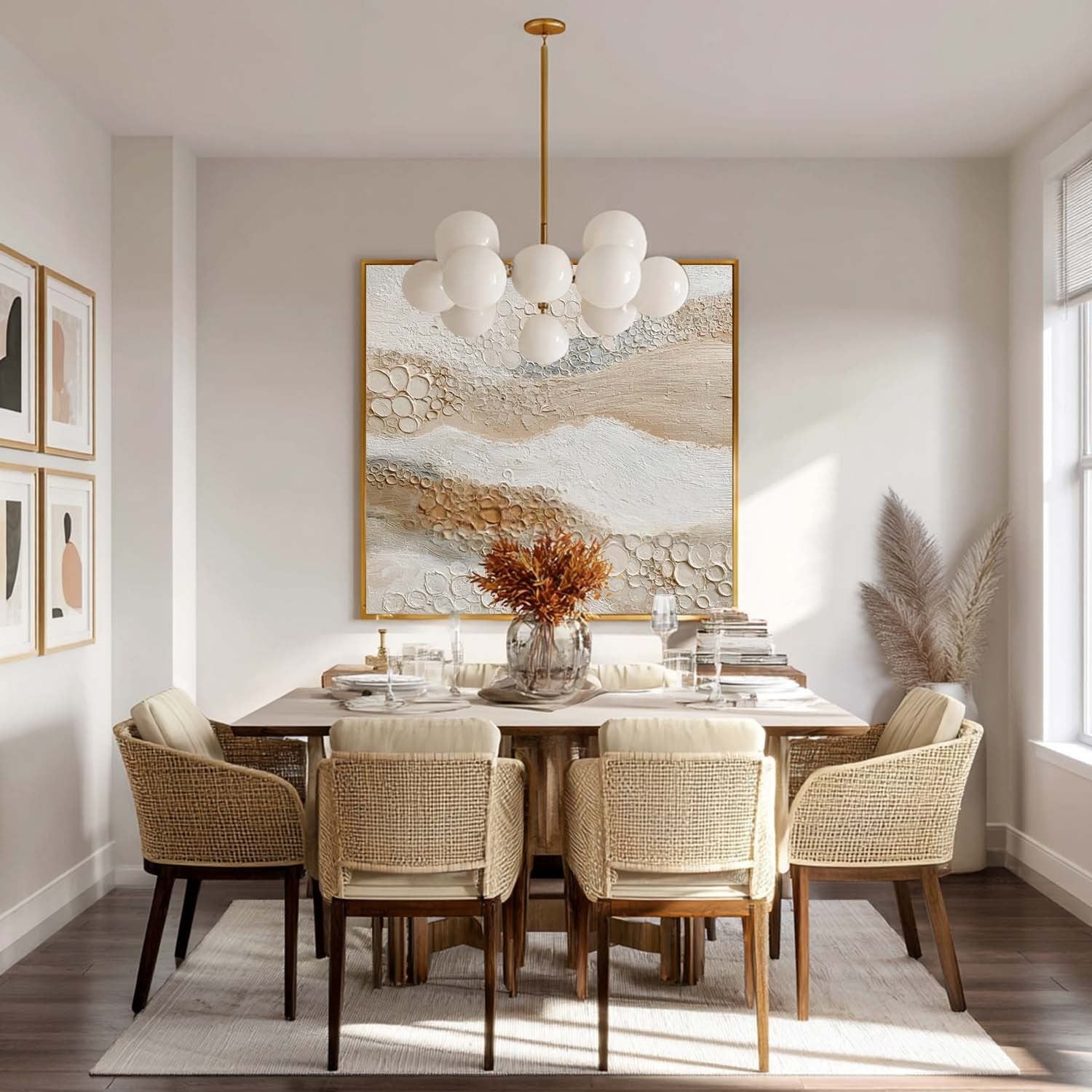 Wall Art Neutral Bubble Textured Wave - Neutralighting