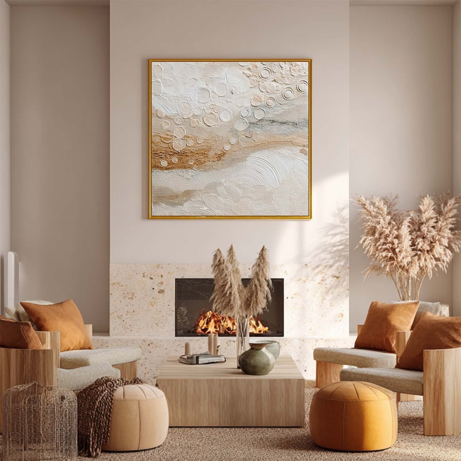 Wall Art Bubbly Texture Oil Painting - Neutralighting