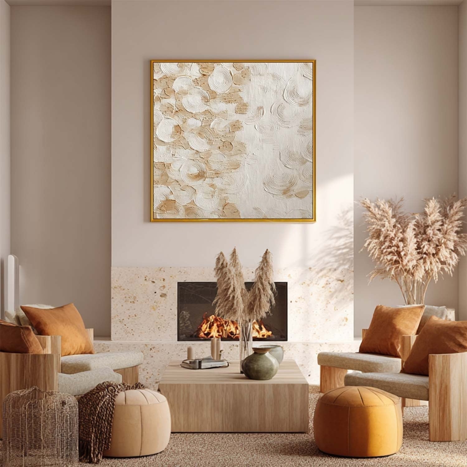 Wall Art Neutral Textured Oil Painting - Neutralighting