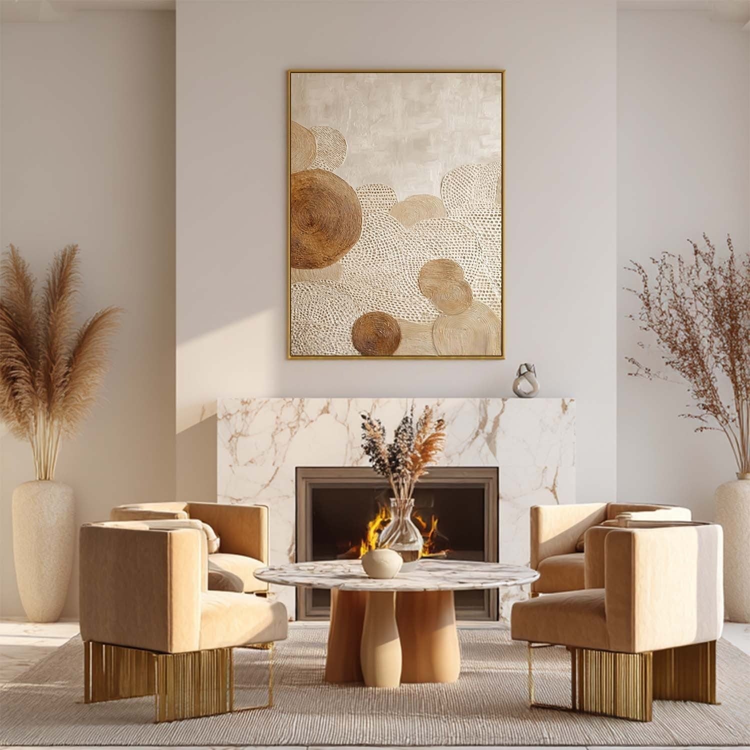 Wall Art Neutral Textured Oil Painting - Neutralighting