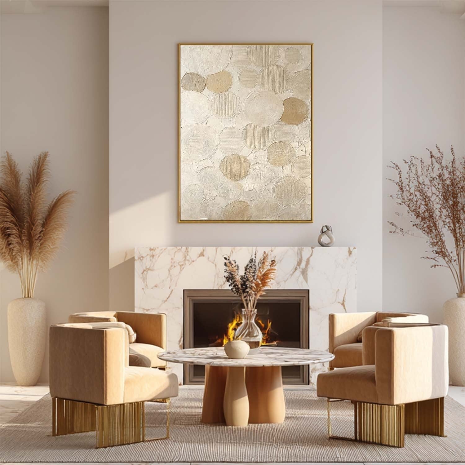 Wall Art Neutral Textured Oil Painting - Neutralighting