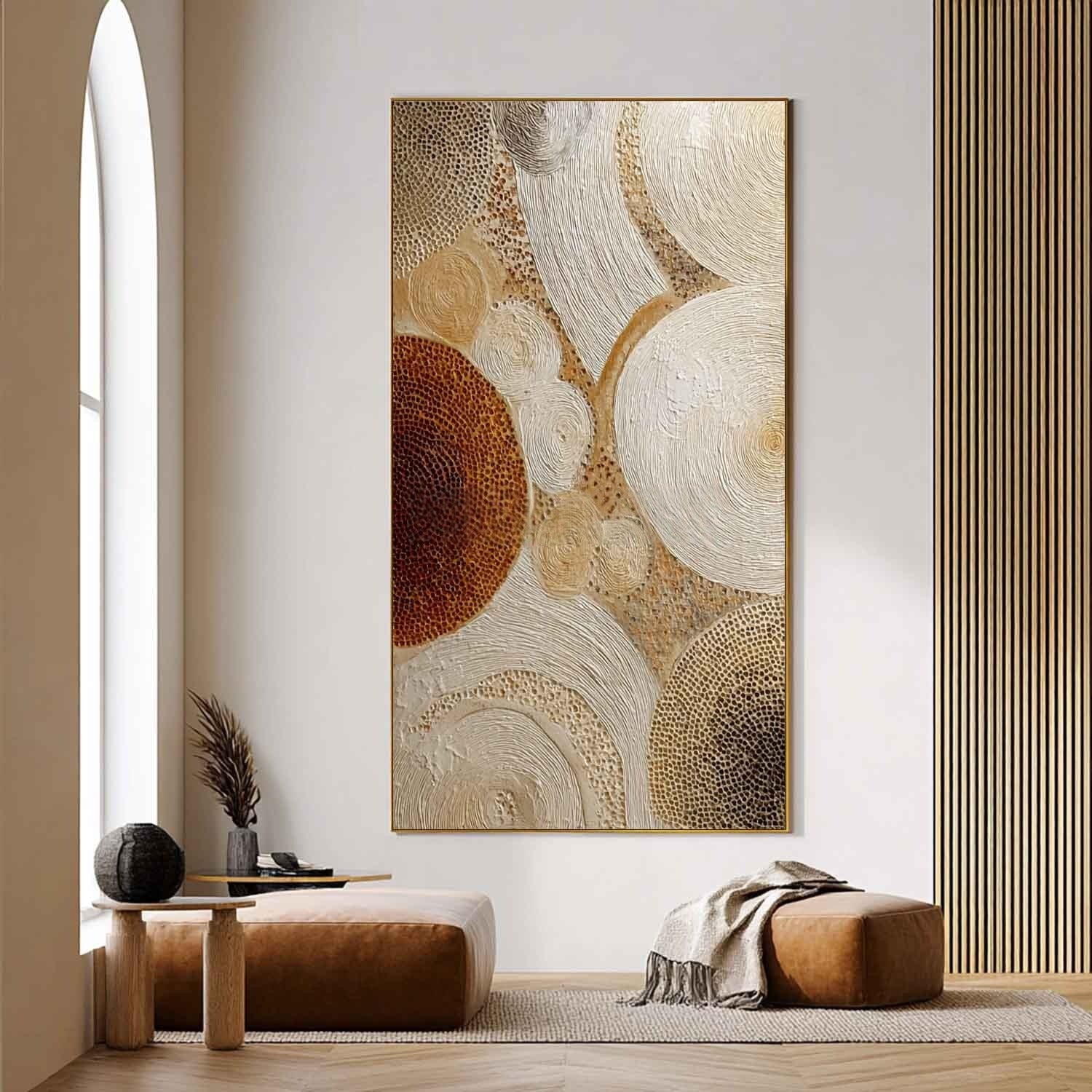 Wall Art Concentric Circle Texture Bohemian - Neutralighting