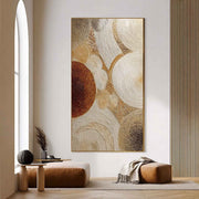 Wall Art Concentric Circle Texture Bohemian - Neutralighting