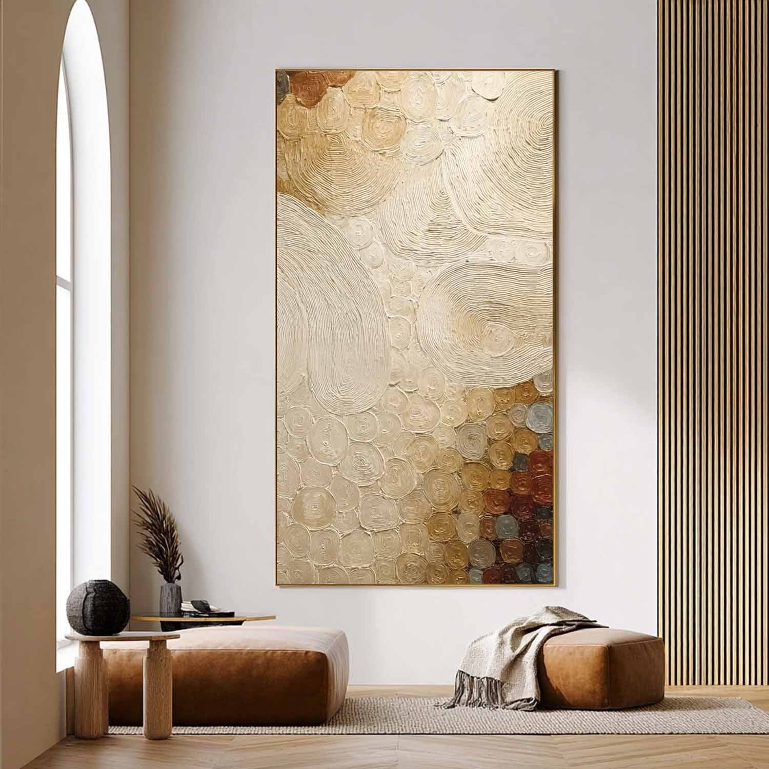 Wall Art Textured Block Impasto Bohemian - Neutralighting