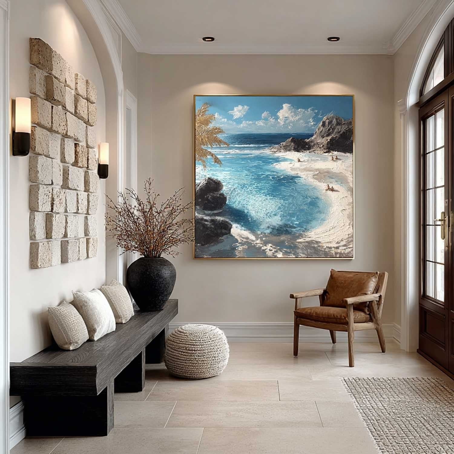Tropical Secluded Cove Impasto Painting - Neutralighting