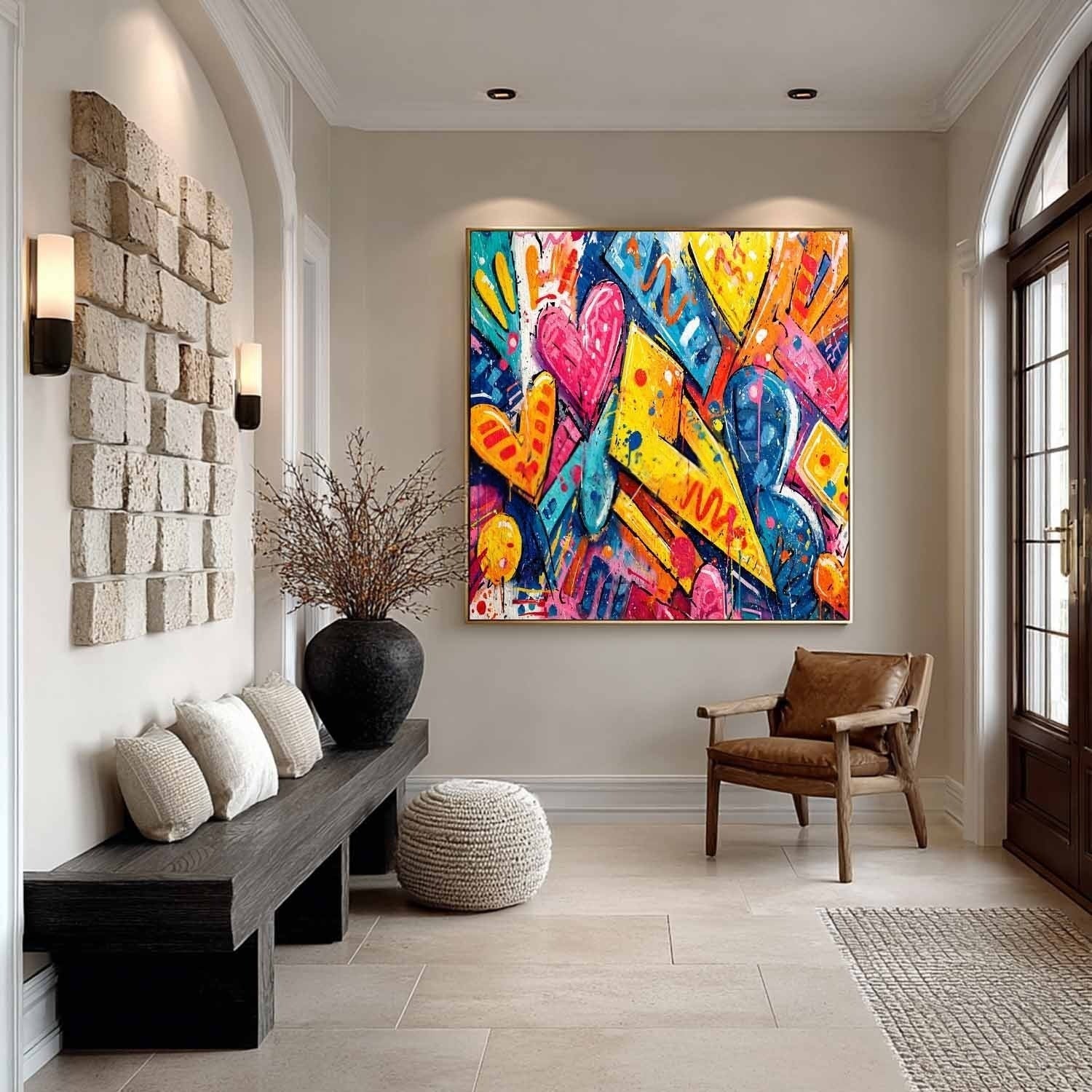 Graffiti Love Hearts Pop Art Impasto Painting - Neutralighting