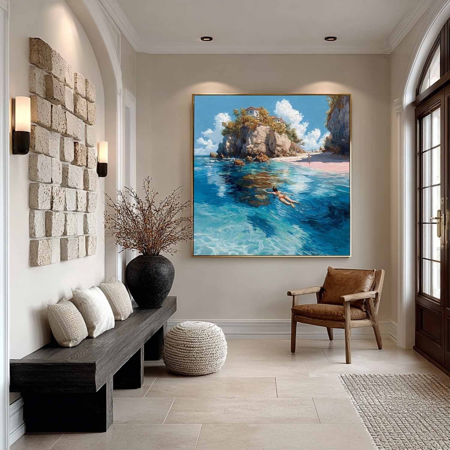 Tropical Snorkeling Cove Impasto Painting - Neutralighting