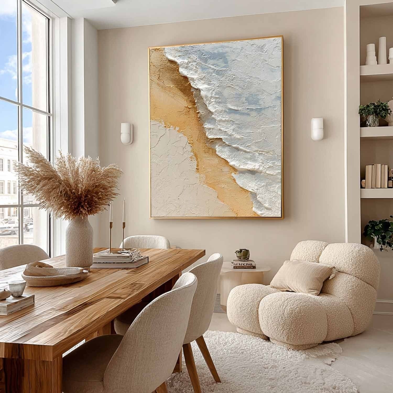 Aerial Beach Shoreline Impasto Painting - Neutralighting