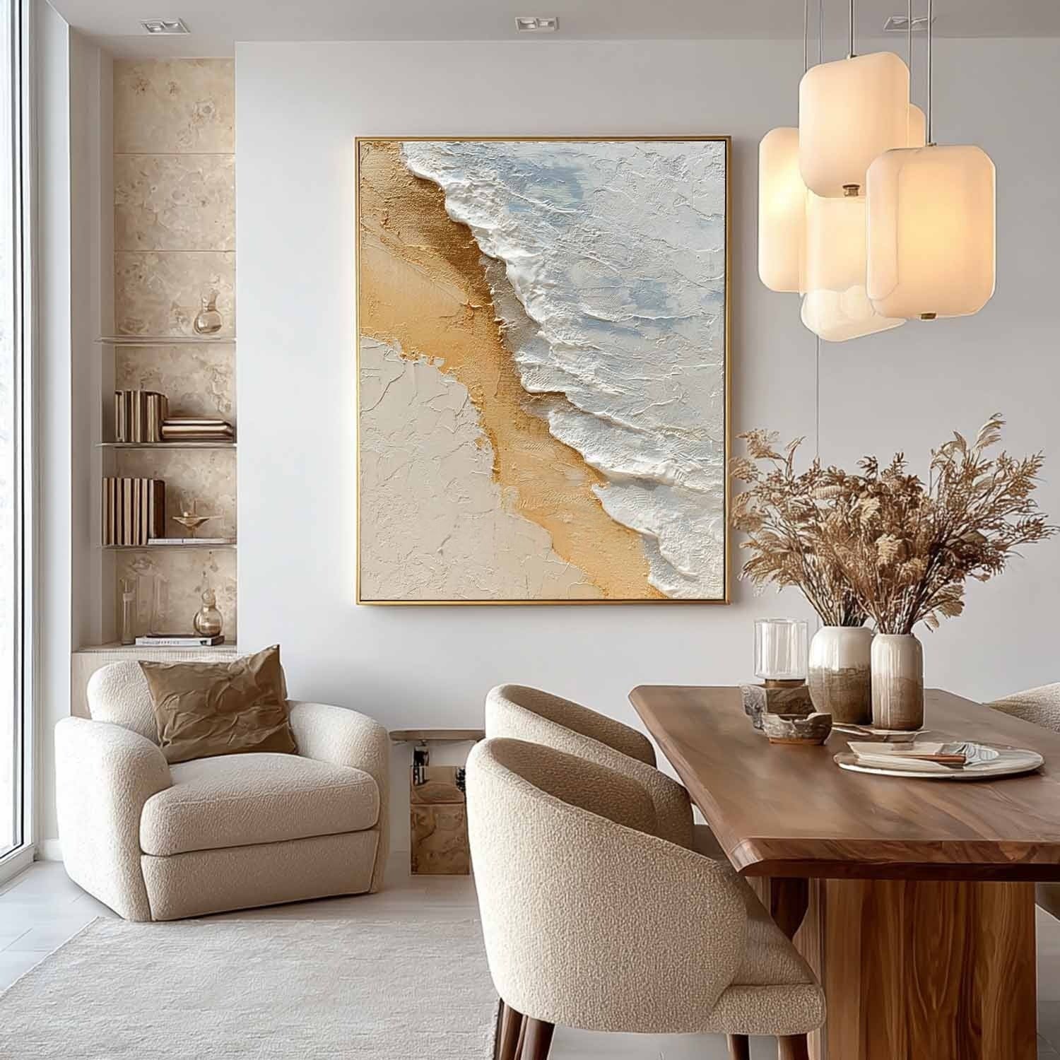 Aerial Beach Shoreline Impasto Painting - Neutralighting