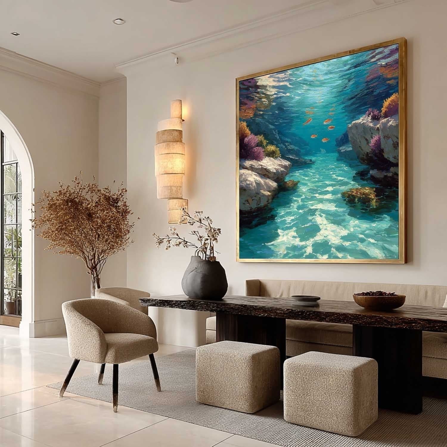 Wall Art Underwater Cove Fish Coral Realistic - Neutralighting