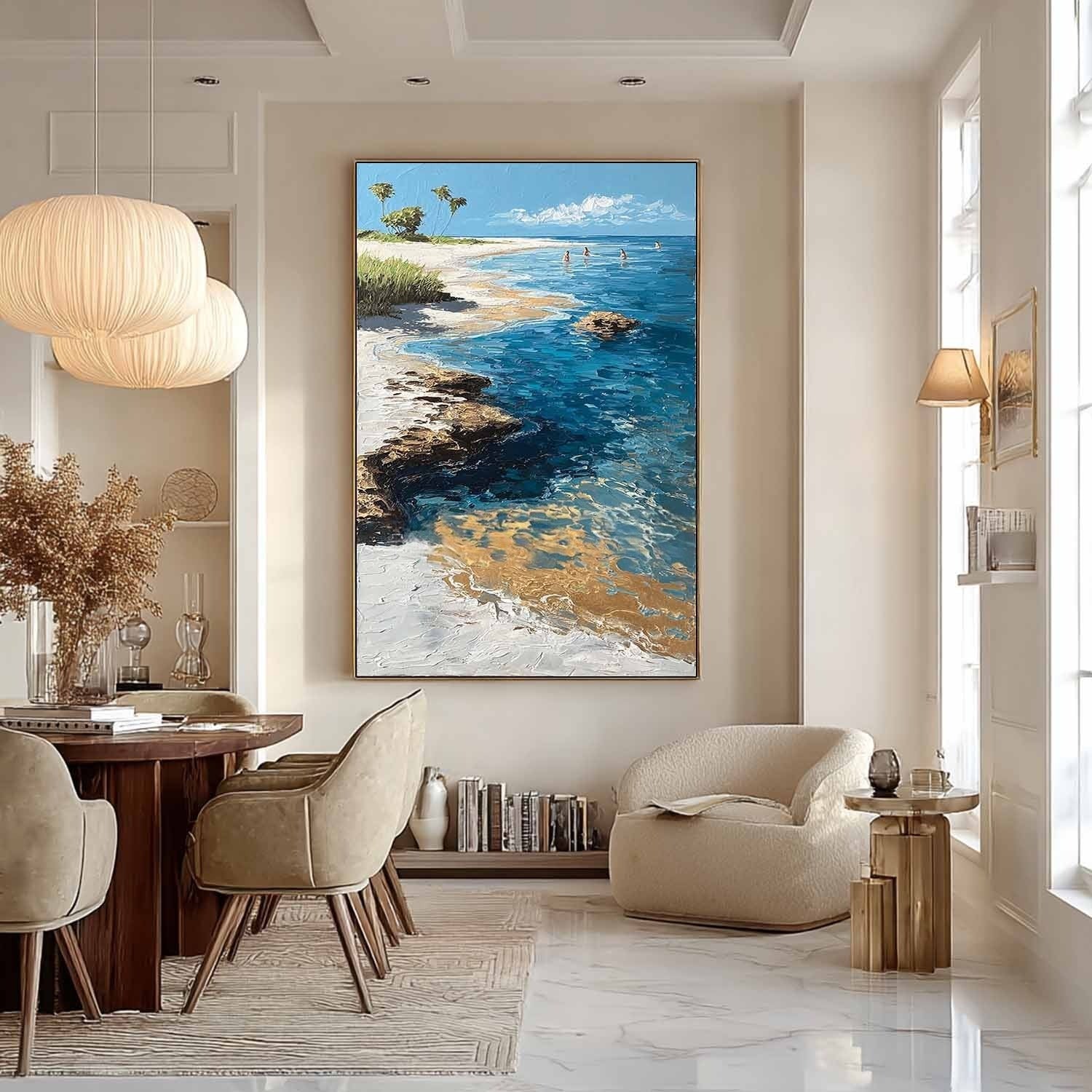 Wall Art Tropical Beach Coast Palm Trees - Neutralighting
