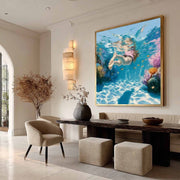 Wall Art Underwater Swimmer Coral Reef - Neutralighting