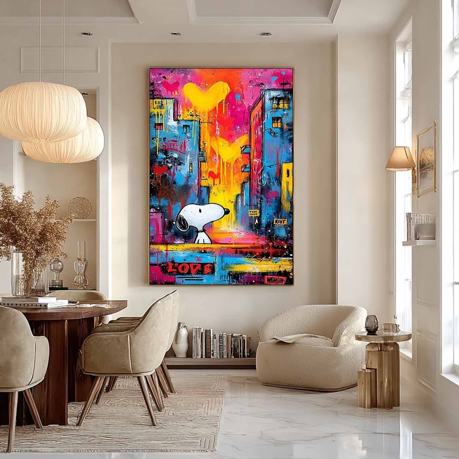Vertical Snoopy Love Pop Art - Neutralighting