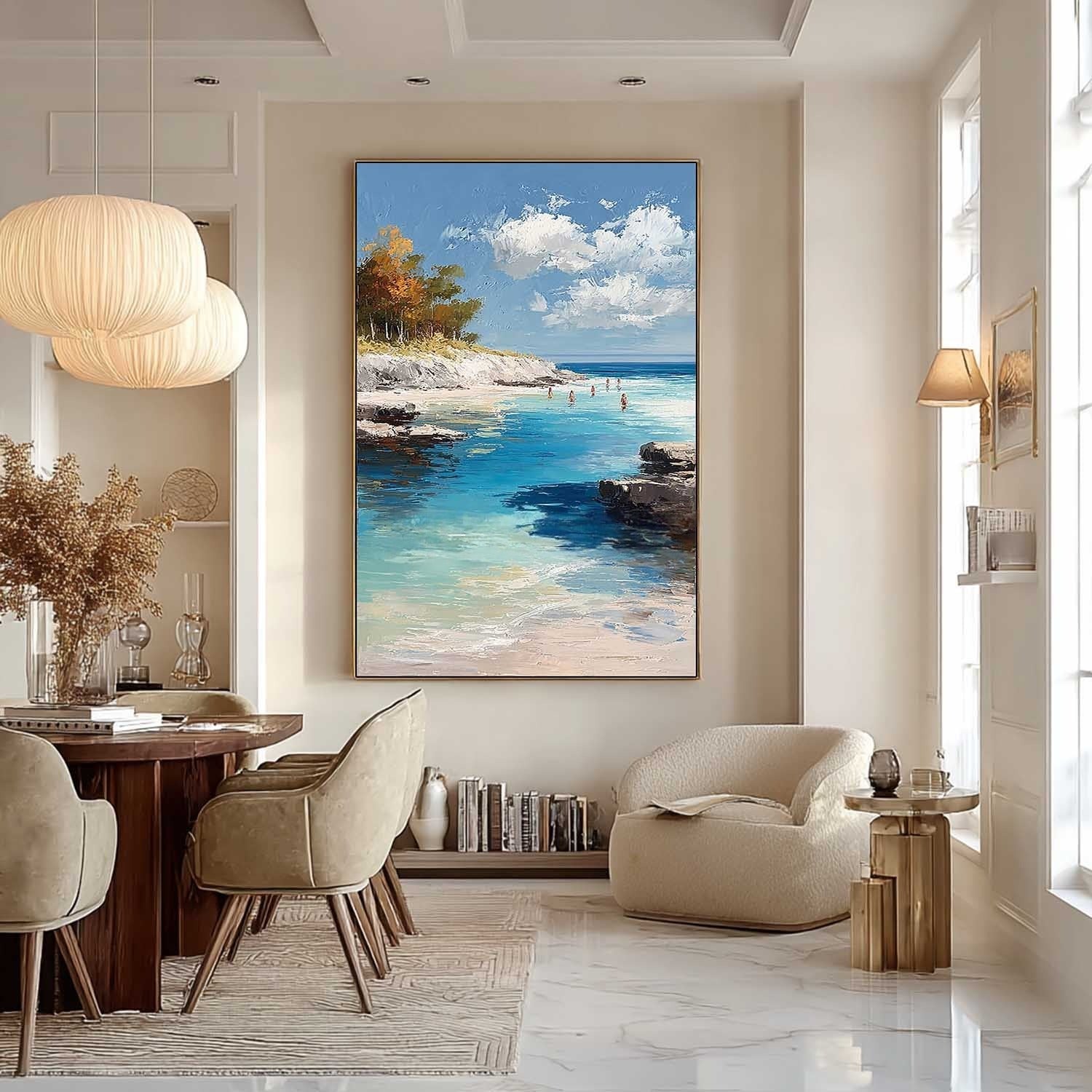 Cliffside Cove Impasto Painting - Neutralighting