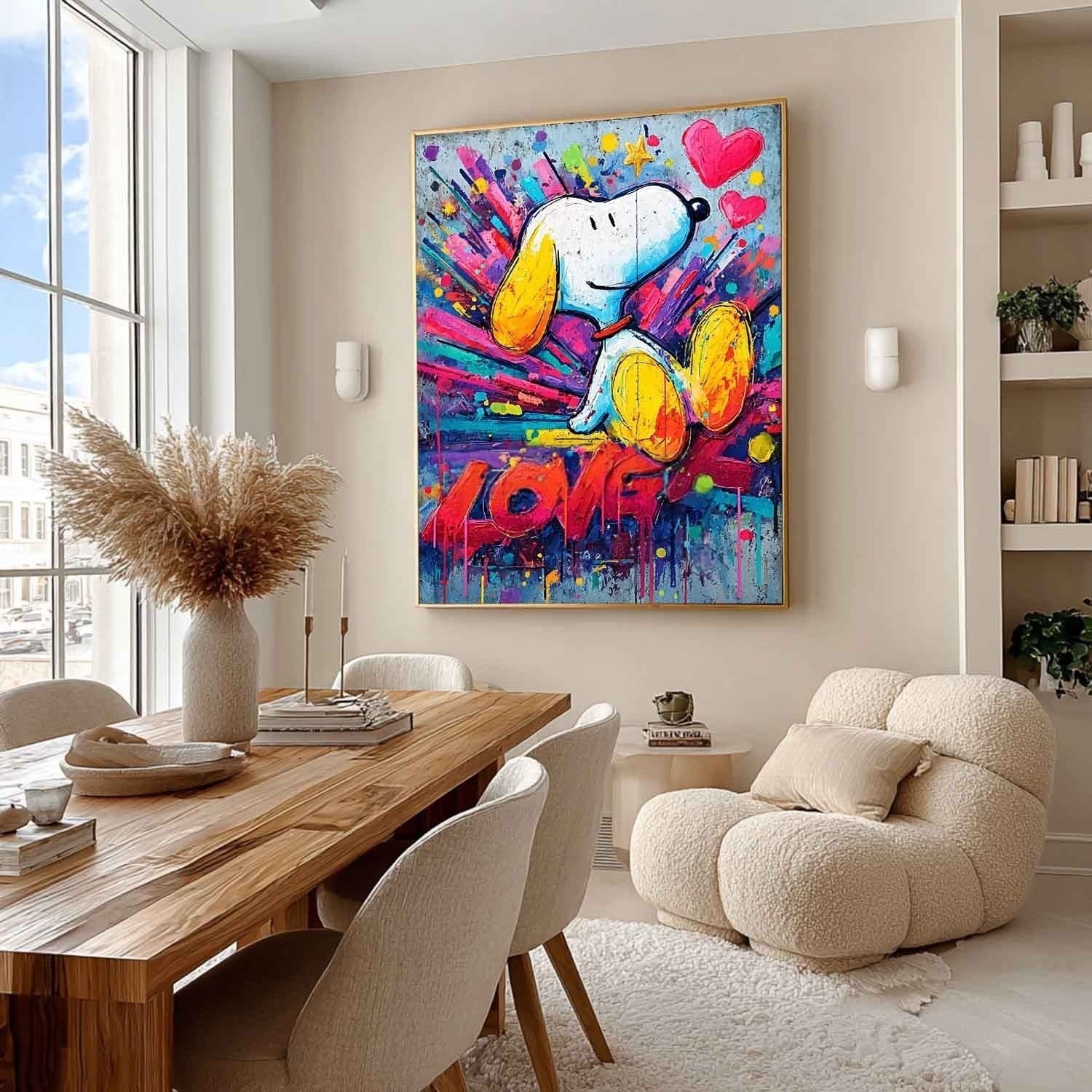 Snoopy Love Pop Art Impasto Painting - Neutralighting
