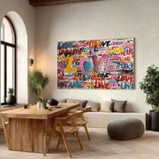 Graffiti Style Love Pop Art Impasto Painting - Neutralighting