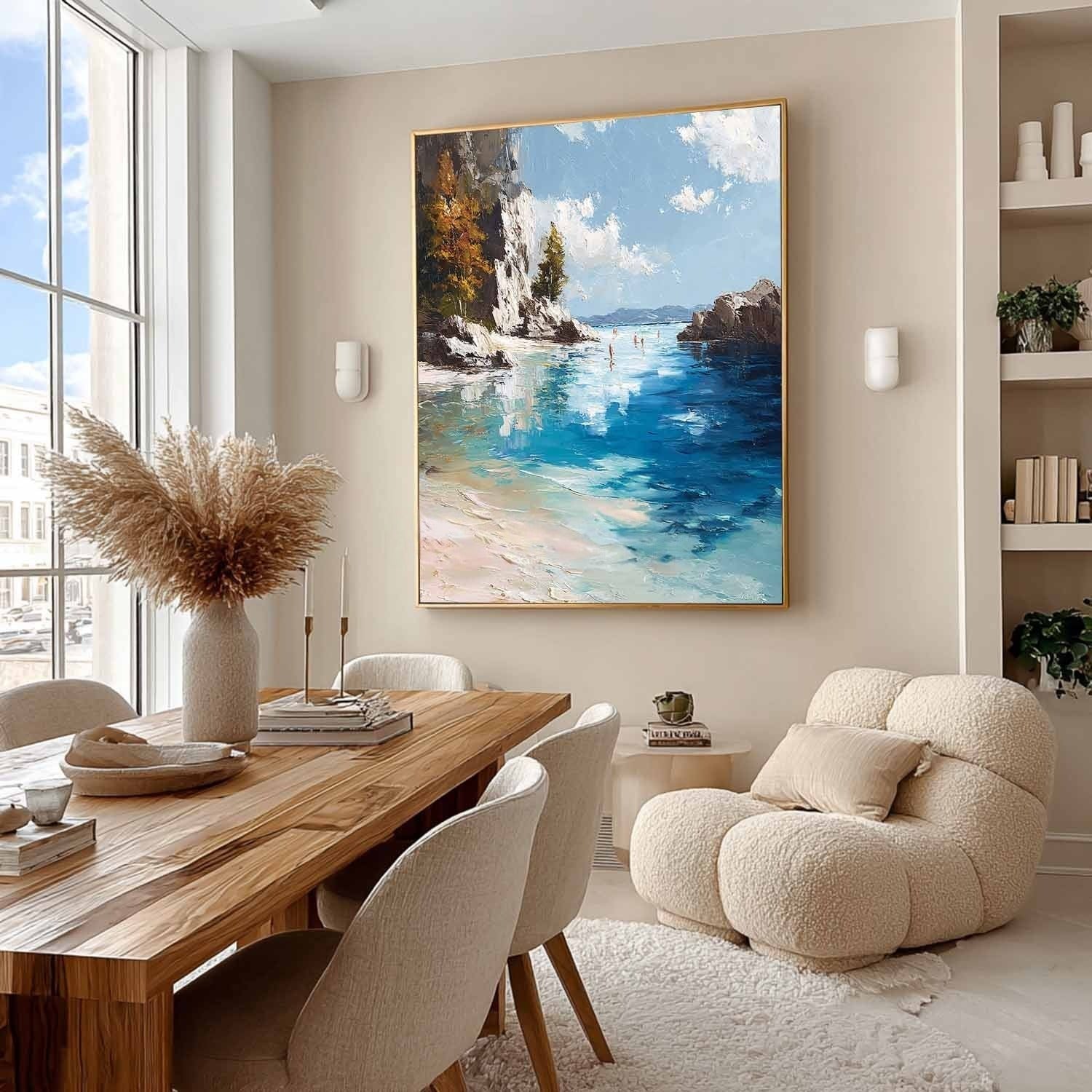 Mediterranean Cove Impasto Painting - Neutralighting