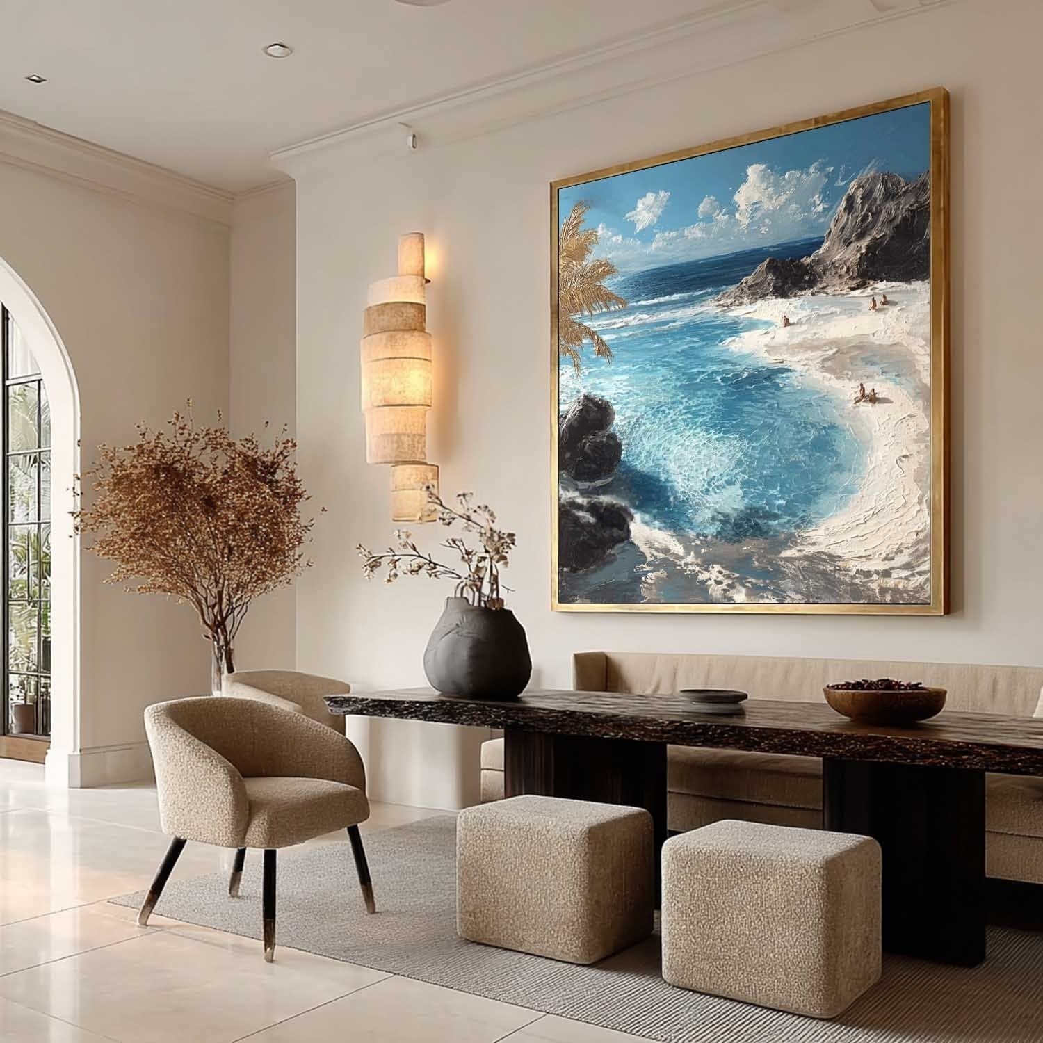 Tropical Secluded Cove Impasto Painting - Neutralighting