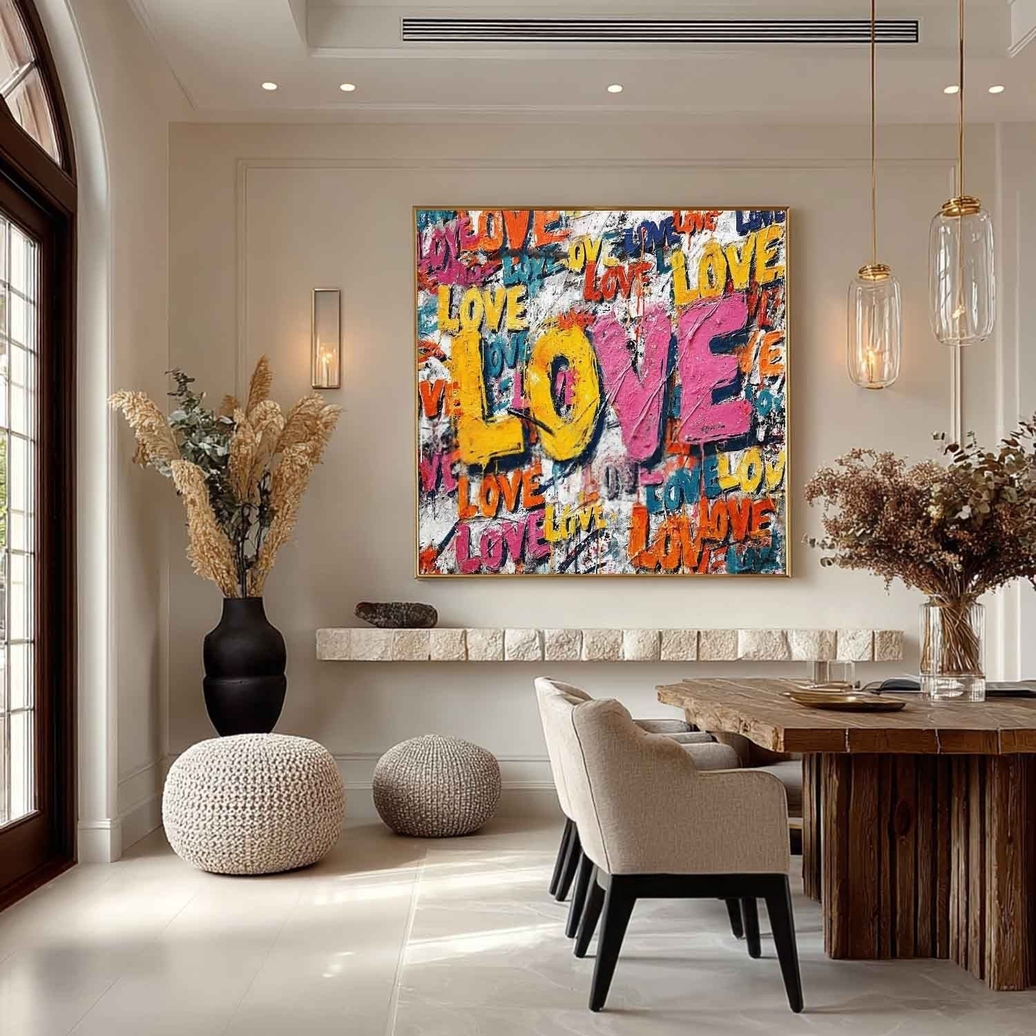 Graffiti Love Pop Art Impasto Painting - Neutralighting