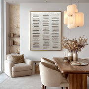 Wall Art Vertical Textured Abstract Striped Scene Serene Neutral - Neutralighting