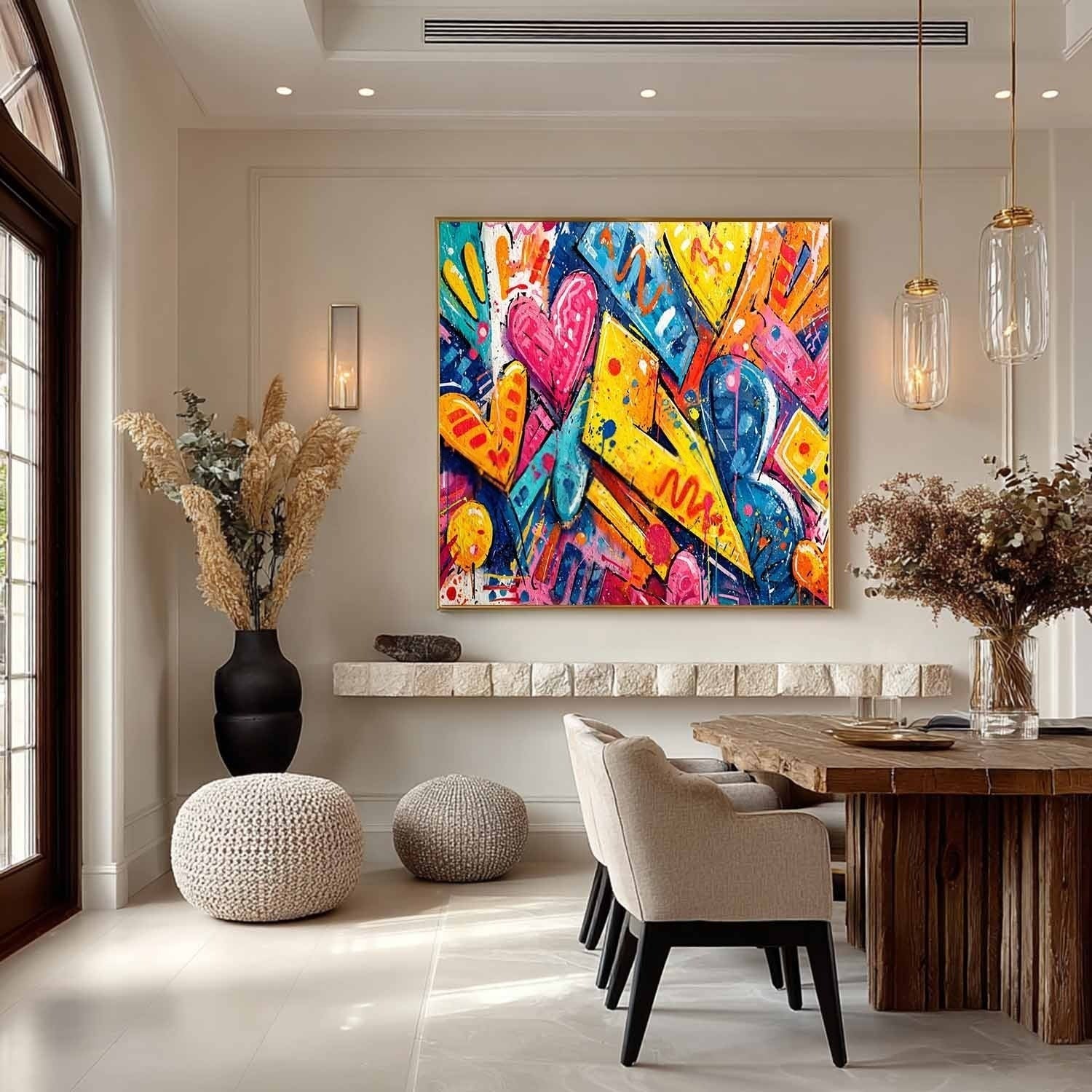 Graffiti Love Hearts Pop Art Impasto Painting - Neutralighting