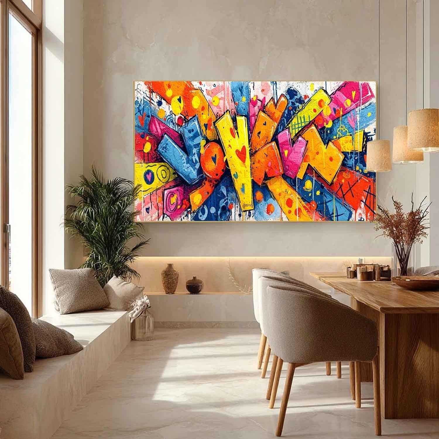 Wide Format Graffiti Pop Art Impasto Painting - Neutralighting