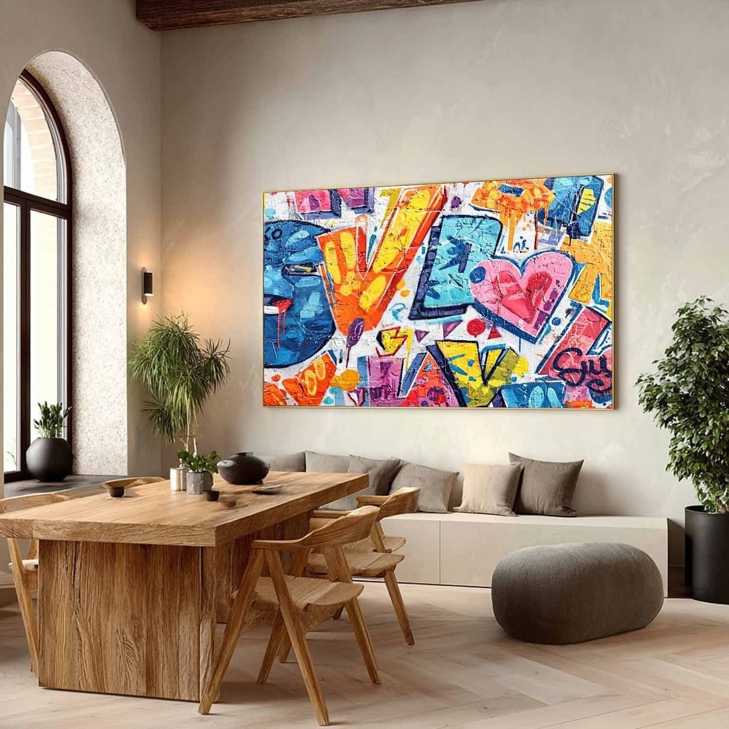 Graffiti Love Pop Art Impasto Painting - Neutralighting