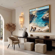 Wall Art Coastal Cove Beach Chairs Turquoise Ocean - Neutralighting