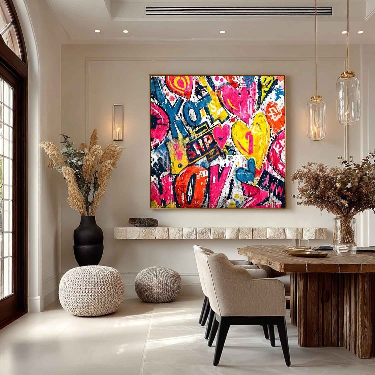 Wall Art Pop Art Graffiti Heart Love Street - Neutralighting