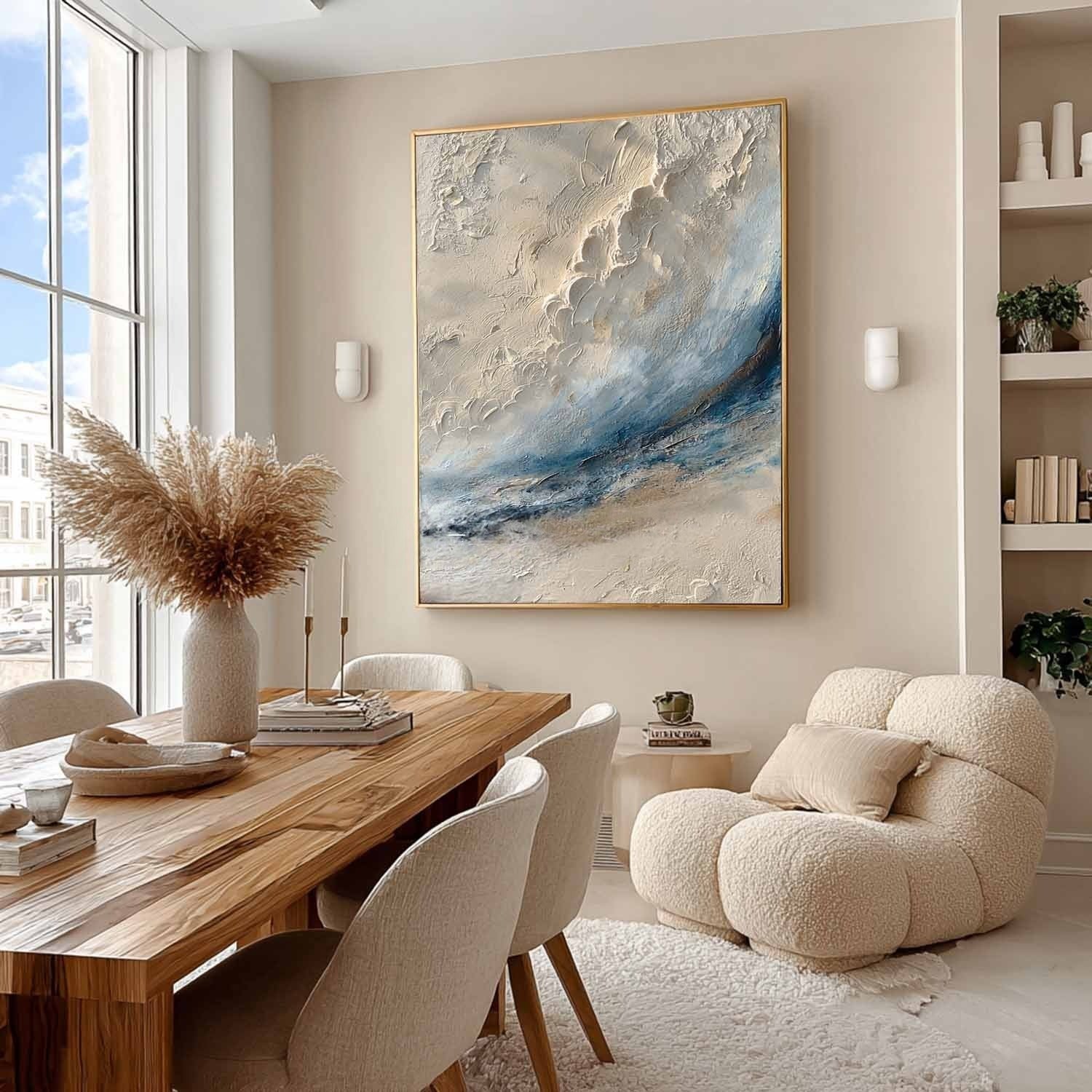 Wabi-Sabi Coastal Bas-Relief Painting - Neutralighting