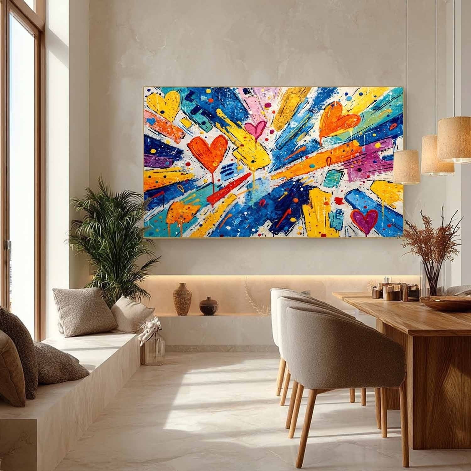 Burst of Love Pop Art Impasto Painting - Neutralighting