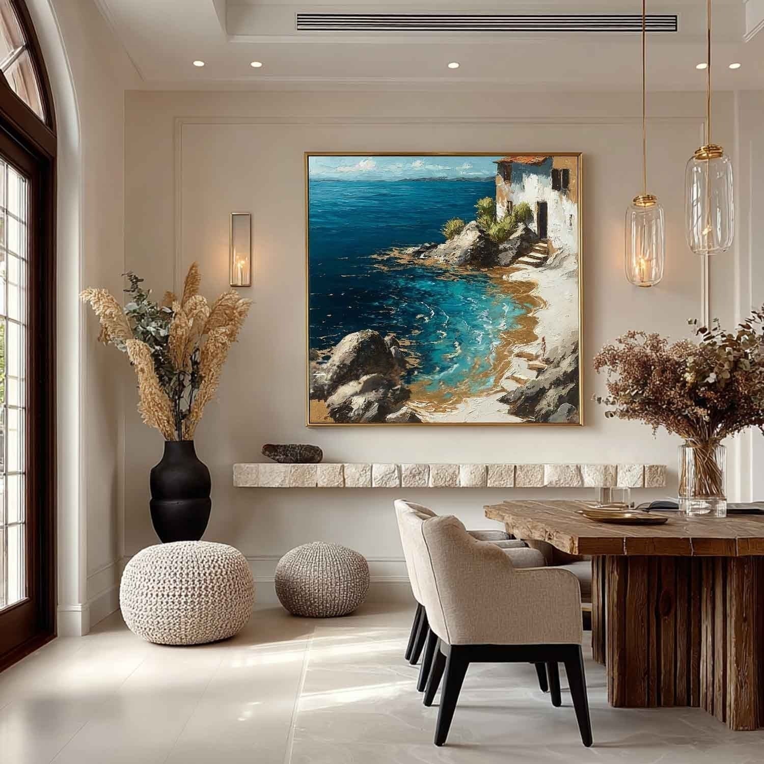 Mediterranean Coastal Villa Impasto Painting - Neutralighting