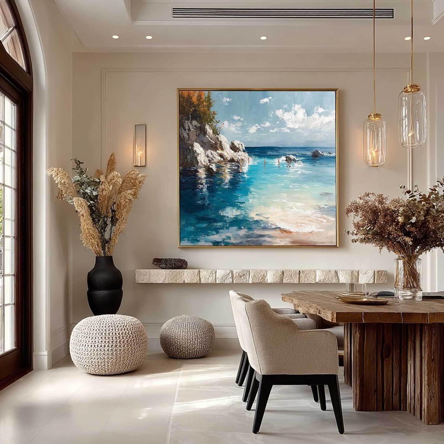 Cliffside Bay Impasto Painting - Neutralighting